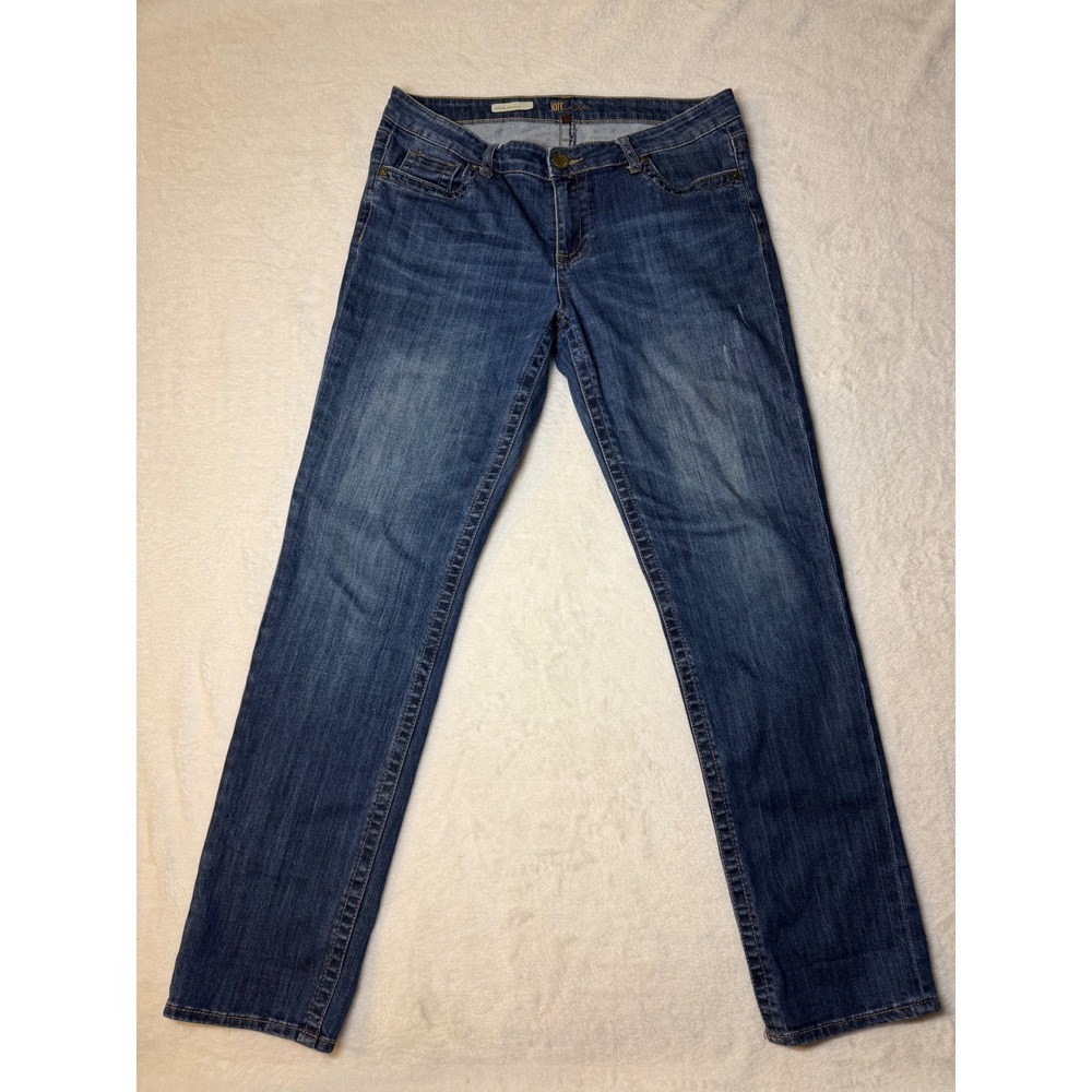 KUT from the Kloth Stevie Straight Leg Jeans Blue Stretch Medium Wash Size 10
